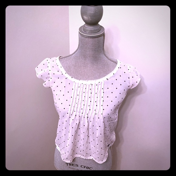 Abercrombie white with polka dot blouse - Picture 1 of 3